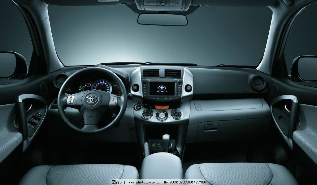 汽车 丰田 rav4 内饰 中控台 gps 车载 照片 高清 交通工具 现代科技