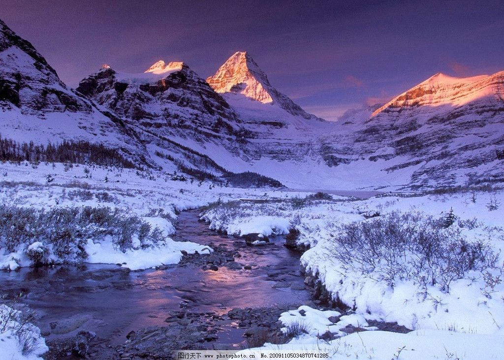 雪山风景图片,雪景 冬景 白茫茫 冬天 自然风景 自然景观-图行天下图库