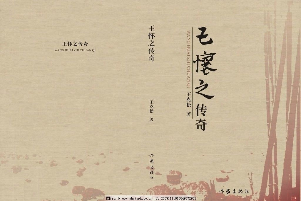 王怀之传奇 书籍封面设计 竹子 复古 人物传记 石头 矢量
