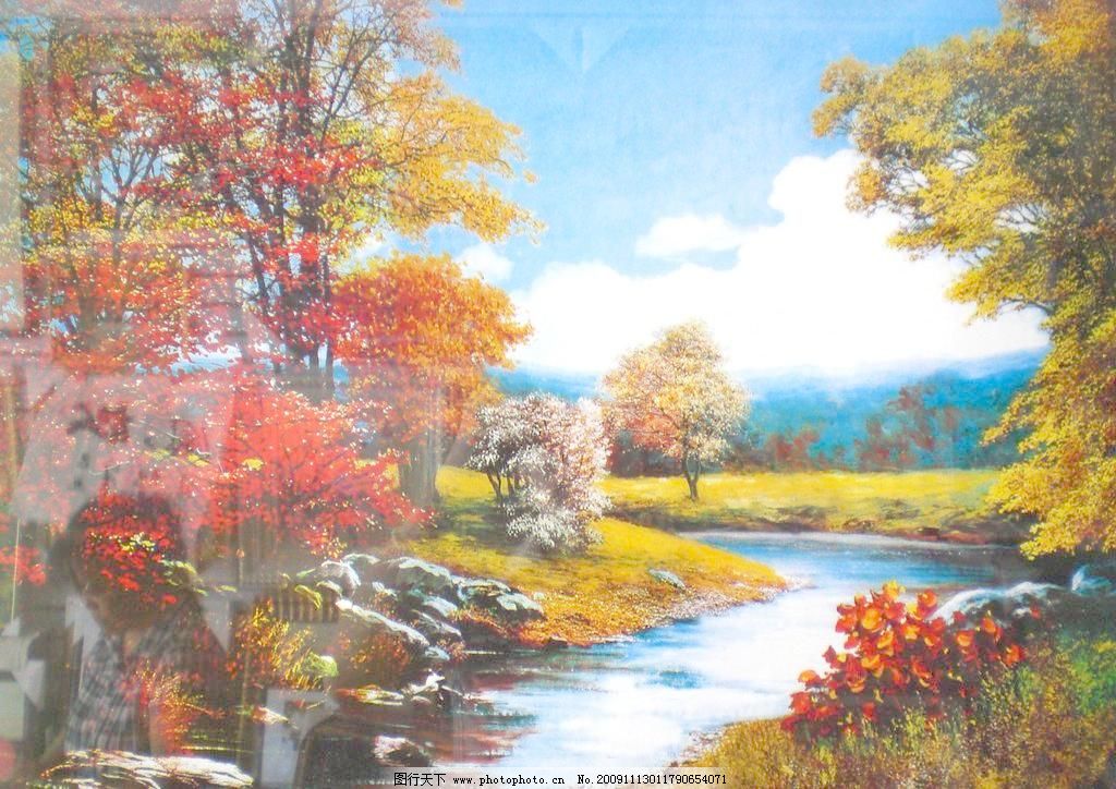 校园文化图片_山水风景画_装饰素材_图行天下图库