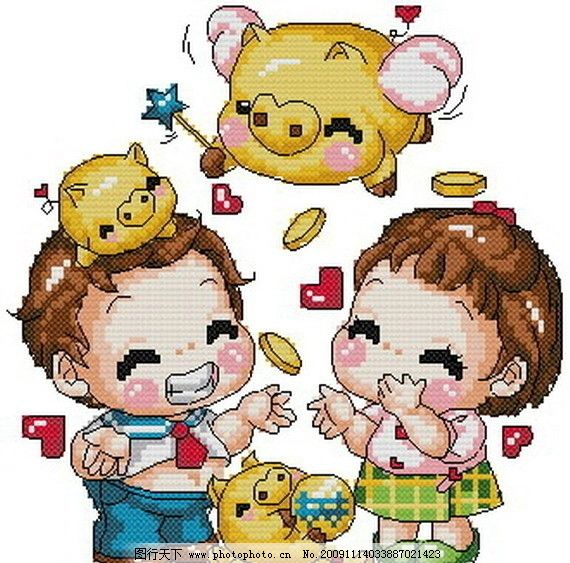 十字绣重绘图纸婚礼情缘篇图片