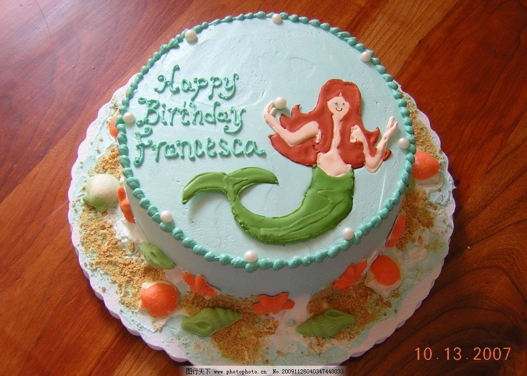 美人鱼 蛋糕 生日蛋糕 贝壳 神话 传说 奶油 忌廉图片